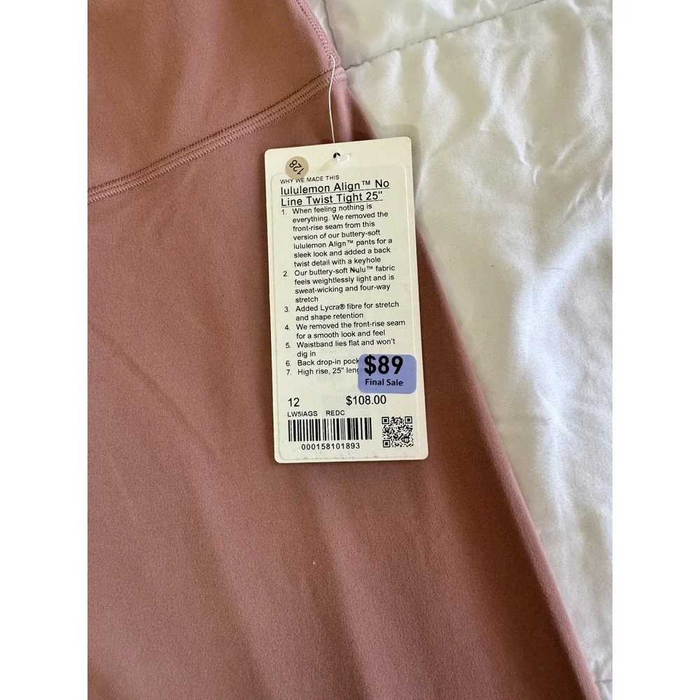 New Lululemon Align No Line High-Rise Twist Tight 25